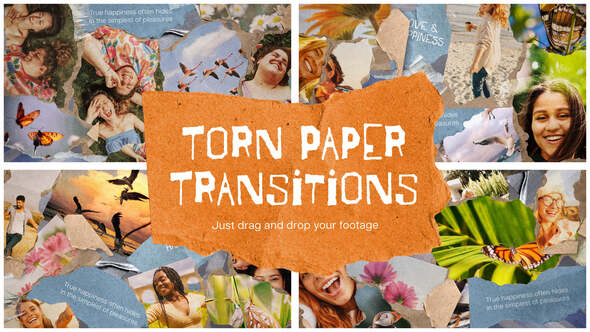 Photo of Torn Paper Scrapbook Transitions – Videohive 59389762