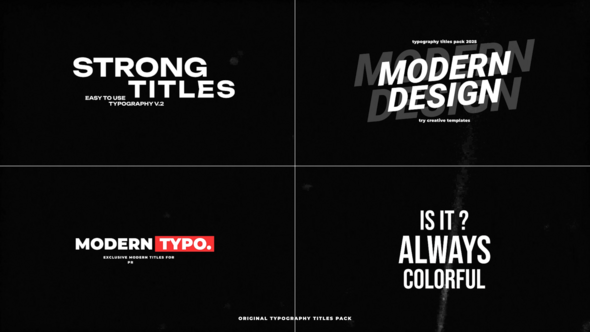 Photo of Typography Titles Pack / DR – Videohive 59279025