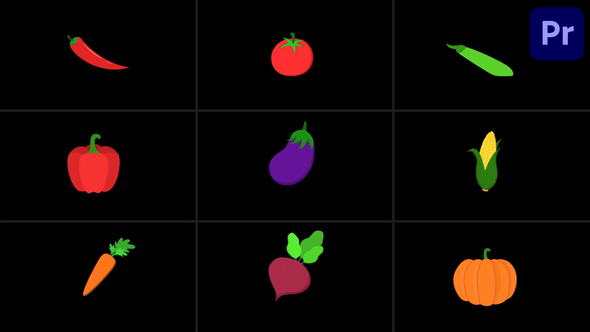 Photo of Vegetable Looped Icons And Fresh Food Set for Premiere Pro – Videohive 59156831