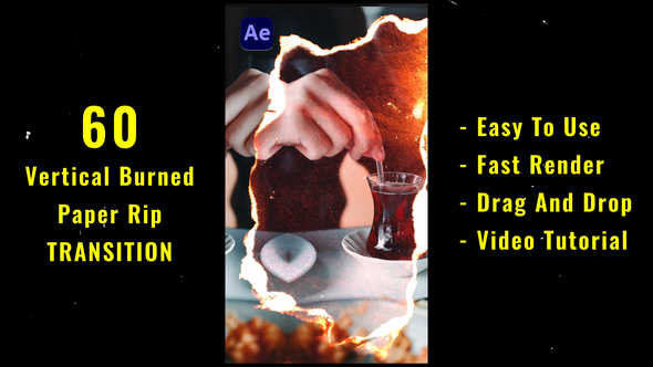 Photo of Vertical Burned Paper Rip Transition Pack – Videohive 59209057