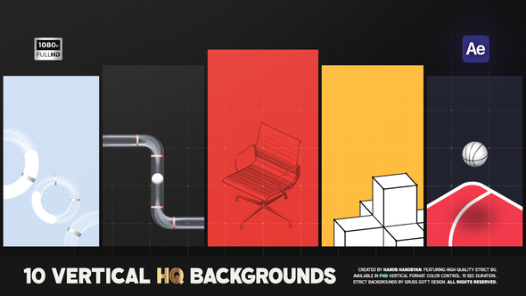 Photo of Vertical Geometric 3D Backgrounds – Videohive 59244151