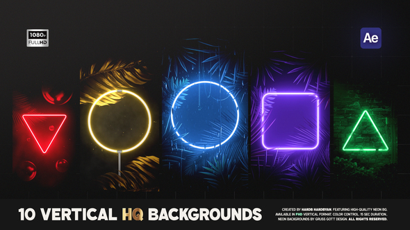 Photo of Vertical Neon Backgrounds – Videohive 59238509