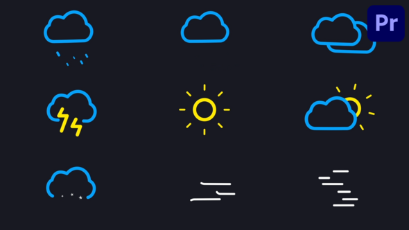 Photo of Weather Line Icons Pack for Premiere Pro – Videohive 59183877