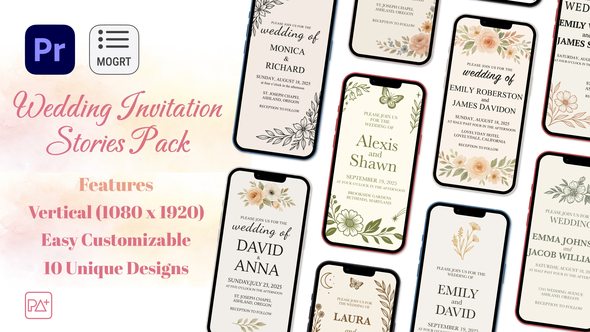 Photo of Wedding Invitation Stories Pack For Premiere Pro – Videohive 59142738