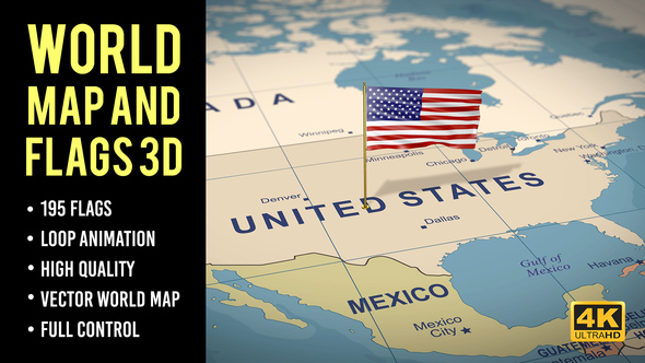 Photo of World Map and Flags 4K – Videohive 59414619