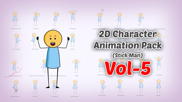 Photo of 2D character Animation Pack Vol 5 (Stick Man) – Videohive 59580923