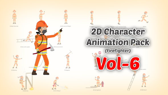 Photo of 2D character Animation Pack Vol 6 (firefighter) – Videohive 59721013