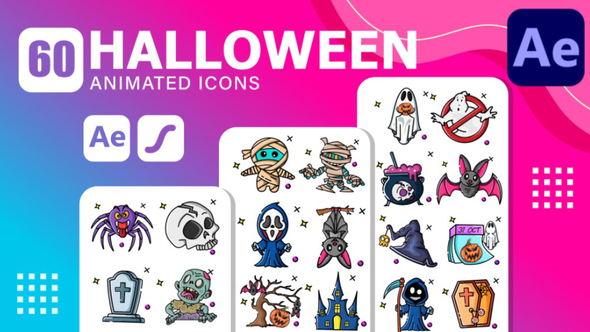 Photo of 60 Happy Halloween Icons Pack Animated | After Effects Template & Lottie Animation – Videohive 59829912
