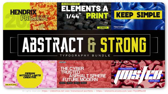 Photo of Abstract and Strong Typography Bundle – Videohive 59673947