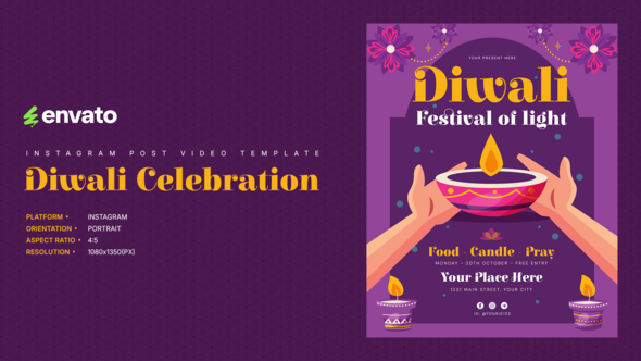 Photo of Celebrate Diwali with Dazzling Instagram Portrait Posts – Videohive 59930415