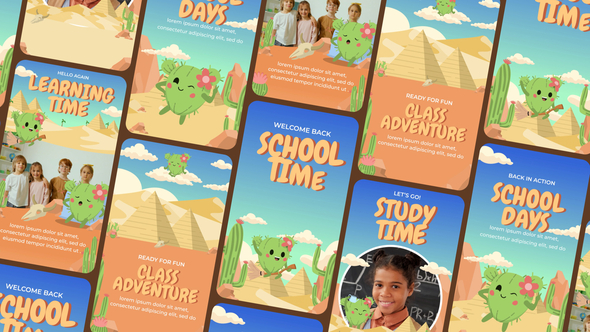 Photo of Cute Cactus Dessert Theme Education Story – Videohive 59338005