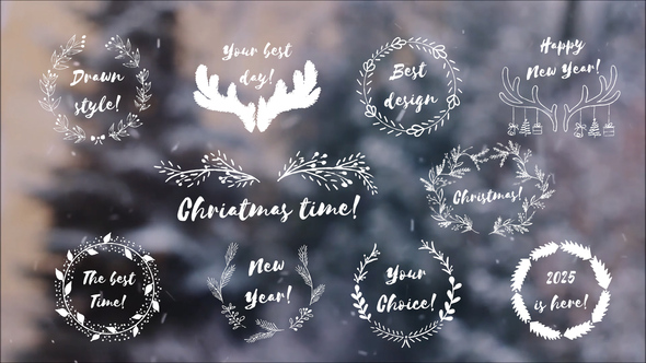 Photo of Drawn Christmas Titles – Videohive 55776705