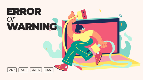 Photo of Error or Warning – Animation Illustration – Videohive 59851472
