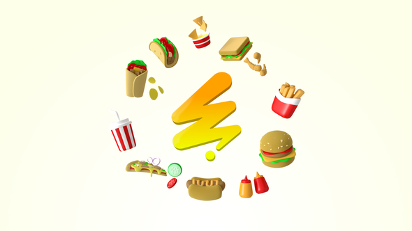 Photo of Fast Food 3D Logo – Videohive 59654627