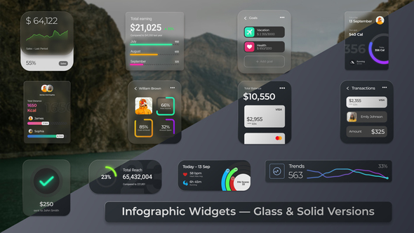 Photo of Infographic Widgets — Glass & Solid Versions | MOGRT – Videohive 59913755