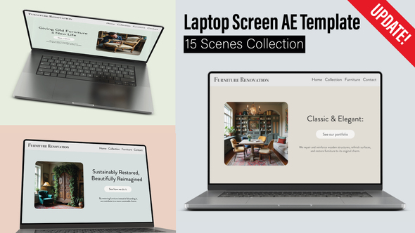 Photo of Laptop Screen Mockup Collection – 15 Animated Scenes – AE Template – Videohive 51277675