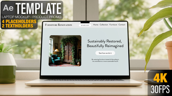 Photo of Laptop Screen App or Website 30-Second Advertisement Mockup with Logo – Videohive 56794049