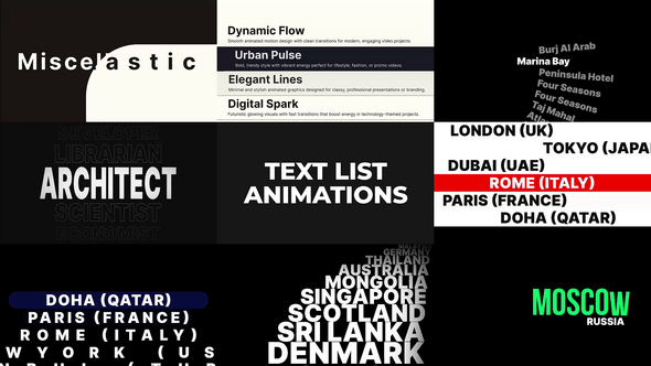 Photo of Looping Text List Animation Pack – Videohive 59619277