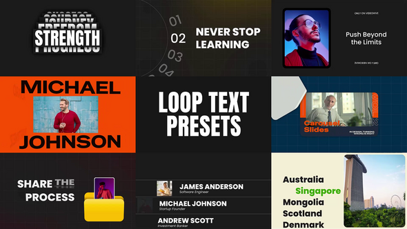 Photo of Looping Text Sliders Animation – Videohive 59929974