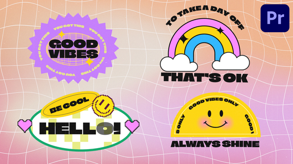 Photo of Neo Brutalism Y2K Groovy Retro Stickers Pack MOGRT – Videohive 59948821