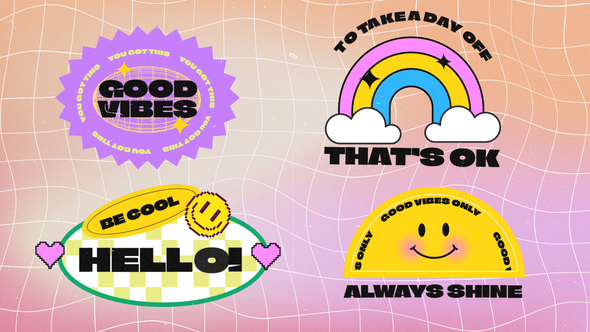 Photo of Neo Brutalism Y2K Groovy Retro Stickers Pack – Videohive 59867093