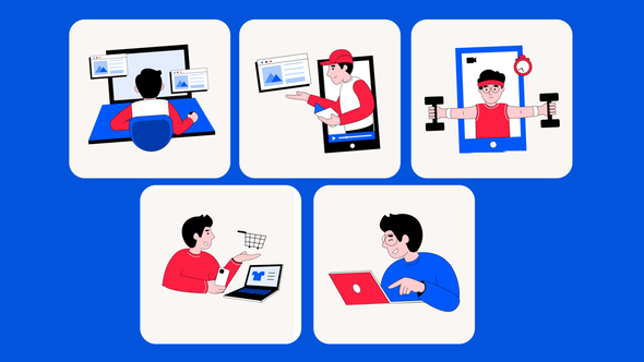 Photo of Online Activity Illustration – Videohive 59946584
