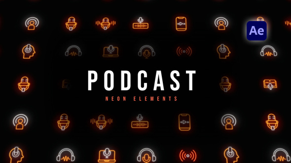 Photo of Podcast Neon Elements – Videohive 59682246