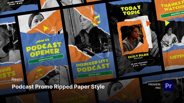 Photo of Reels – Podcast Promo Ripped Paper Style Premiere Pro Templates – Videohive 59570587