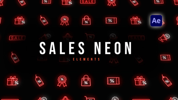 Photo of Sales Neon Icons – Videohive 59609730