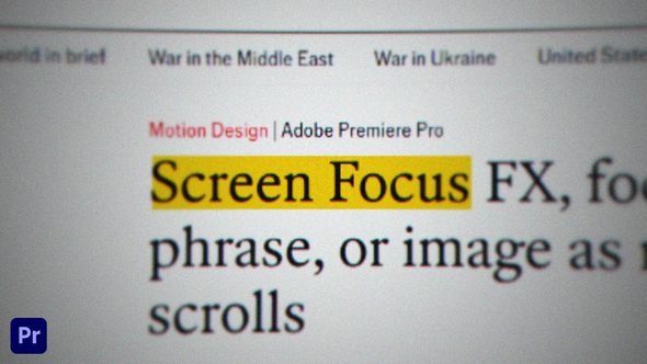 Photo of Screen Focus FX | For Premiere Pro – Videohive 59580168