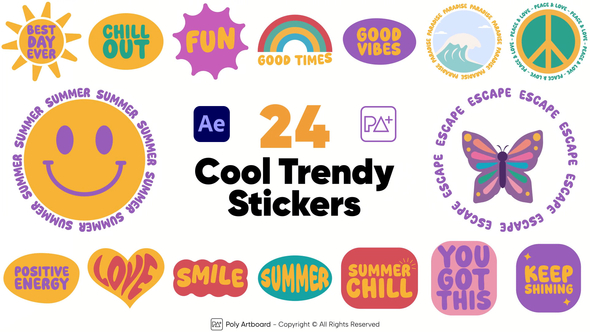 Photo of 24 Cool Trendy Stickers After Effects – Videohive 59981483