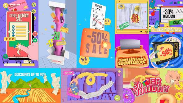 Photo of Animated Looping Cyber Monday Graphics – Videohive 60470616