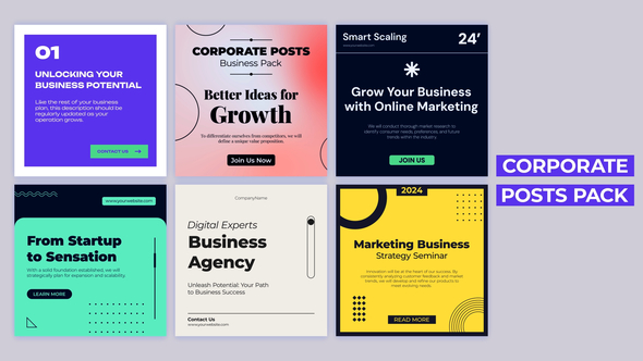 Photo of Corporate Posts Pack – Videohive 60295093