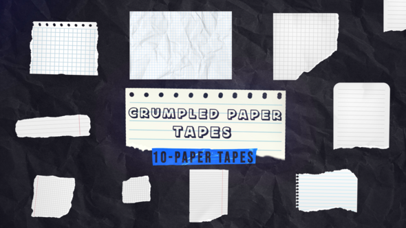 Photo of Crumpled Paper Tapes For DaVinci Resolve – Videohive 60139283