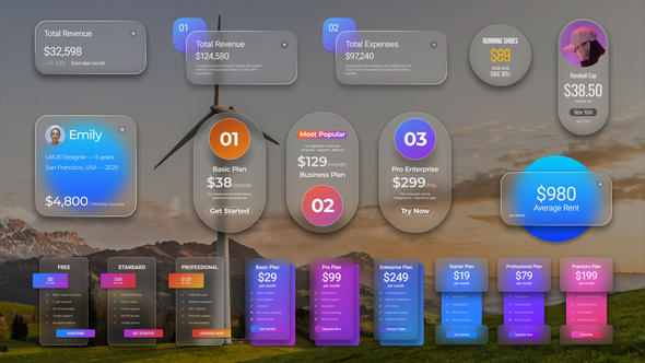 Photo of Finance Dashboard Pack — Glass & Solid Versions | MOGRT – Videohive 60530941