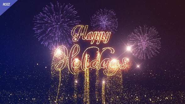 Photo of Happy Holidays Gold Line Flares Black – Videohive 60074111