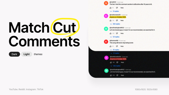 Photo of Match Cut Comments – Videohive 60518010