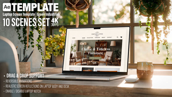 Photo of Modern Laptop Screen Template | Green Industrial | 10 Scenes Set – Videohive 60318005