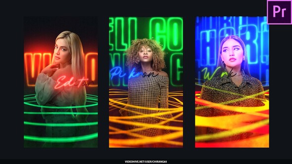 Photo of Neon Animated Lines Poster Stories For Premiere Pro – Videohive 59882004