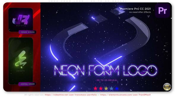 Photo of Neon Form Logo – 3D to 2D Reveal – Videohive 60442652
