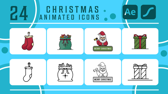 Photo of set of christmas icons pack animation video – Videohive 59549925