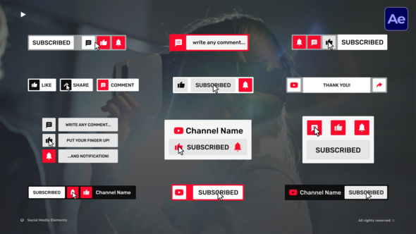 Photo of Social Media Elements  AE – Videohive 60546432