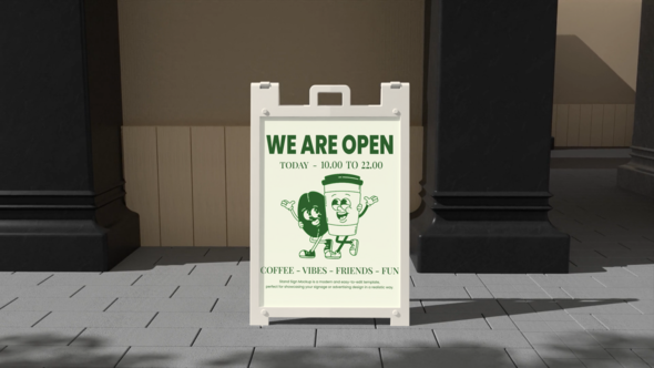 Photo of Stand Sign Mockup – Videohive 60212447