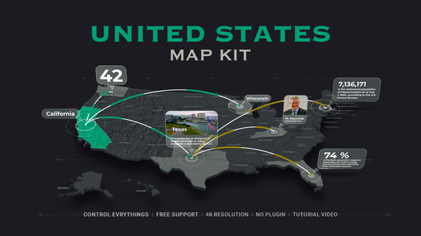 Photo of USA Map – United States – Videohive 57725866