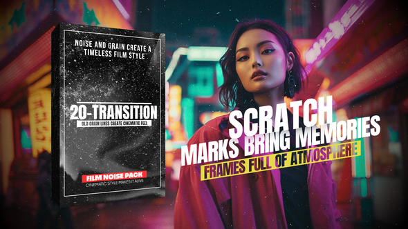 Photo of Vintage Film Grain Transitions – Cinematic Noise & Scratch Pack For DaVinci Resolve – Videohive 60093365