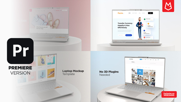Photo of Website Presentation White Laptop Mockup | Premiere Version – Videohive 60546137