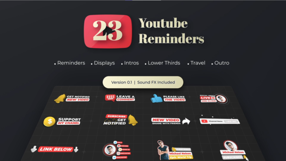 Photo of YouTube Subscribe & Social Media Reminders – Channel Promo with 3D Icons, Maps and Notifications – Videohive 30861369