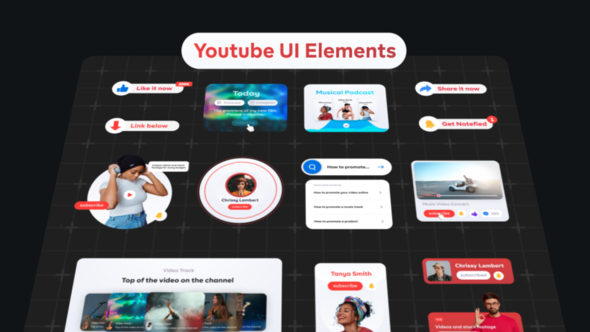 Photo of YouTube Video UI Elements Pack – Animated Overlays for Subscribe, Comments, Likes and Music Visuals – Videohive 36424682