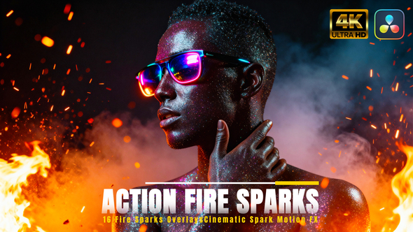 Photo of Action Fire Sparks Overlays Pack For DaVinci Resolve – Videohive 60599658