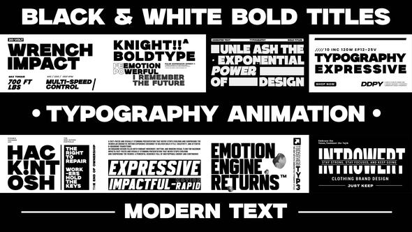 Photo of Black & White Bold Titles – Modern Text Typography Animation MOGRT – Videohive 60788930